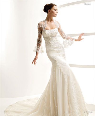 Baju pengantin putih muslimah, La Sposa bolero lace wedding gown 
