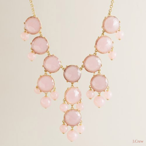 J.Crew pink enamel stone bubble necklace