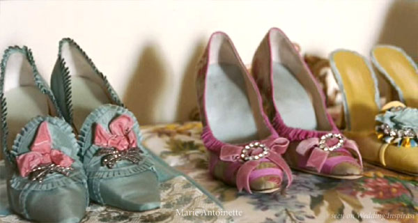 Wedding shoes in color - inspiration from the Sofia Coppola movie