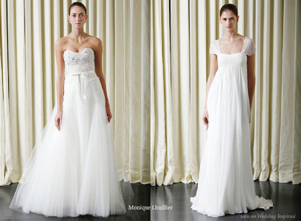 Wedding gowns from Spring 2010 bridal collection by Monique Lhuillier 