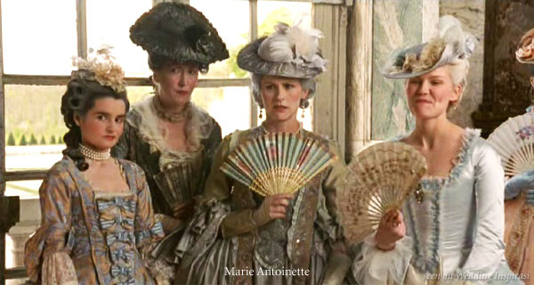 The French Queen as portrayed in the movie - small floral prints and pastel hues