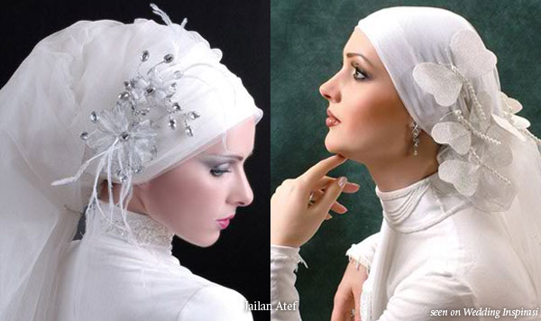 Hair With Veil. Muslimah wedding veil fashion