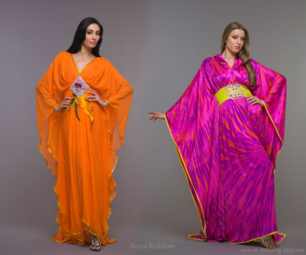 Gorgeous kaftans and tunics for an Arabian night themed wedding