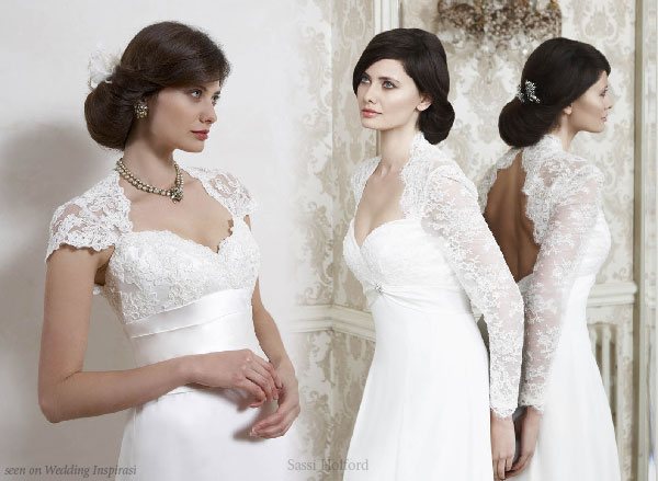 Classic lace sleece wedding dress from Sassi Holford