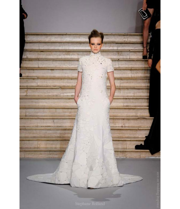 Stephane Rolland the wedding dress - long embroidered sweater dress in ivory tweed boucle