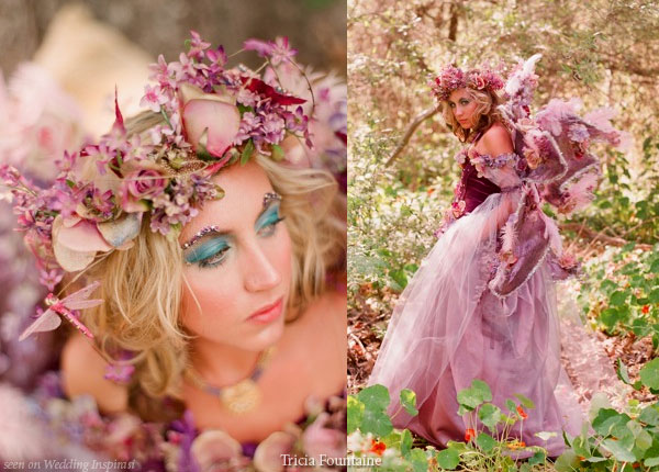 Purple woodland Fairy princess wedding dress costume