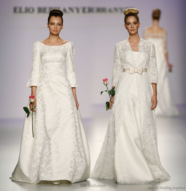Vestidos de Novia - Long sleeve lace modest wedding dresses from Elio Berhanyer