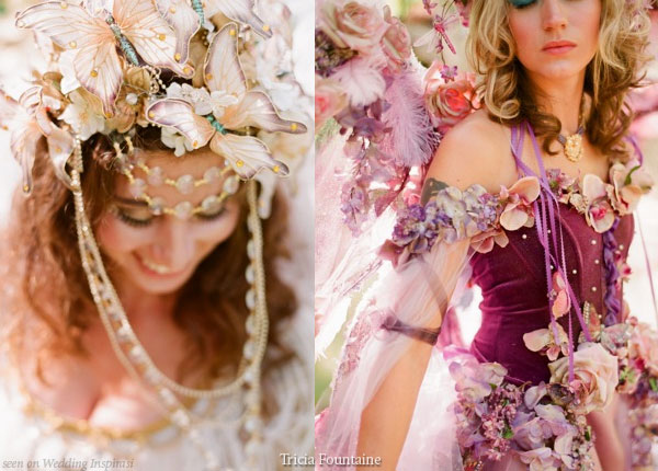 A Midsummer Nights Dream - butterflies, flowers fairy wedding dress