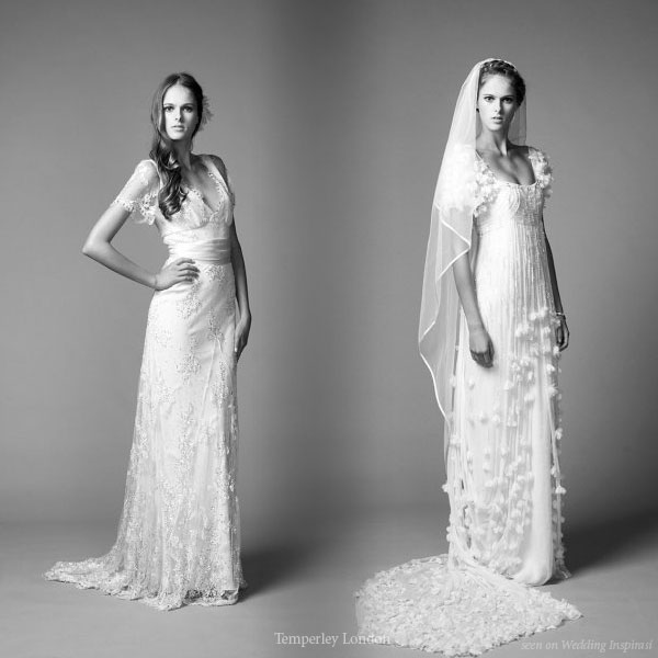 Short sleeve wedding gowns from Temperley London