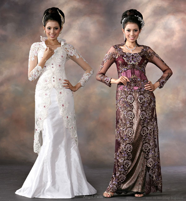 White and dark purple eastern traditional alternative to the western wedding dress
