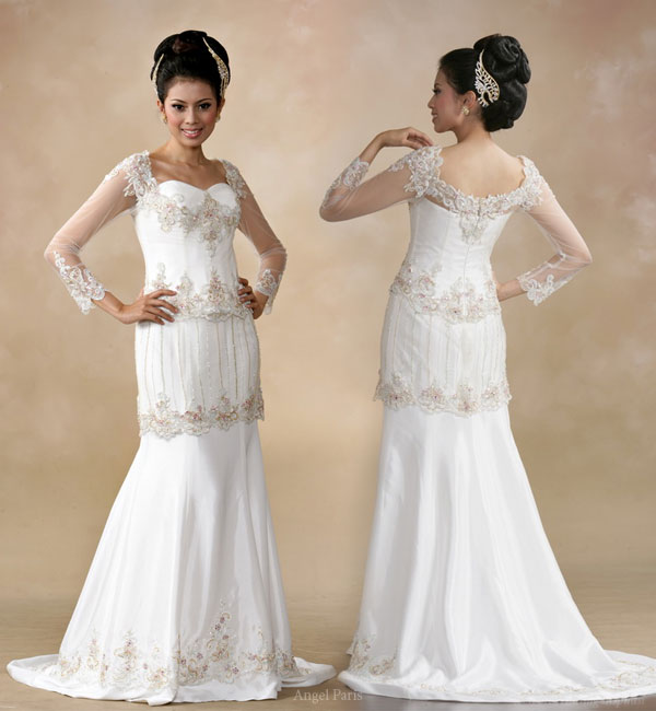 White wedding gown from Indonesian boutique Angel Paris